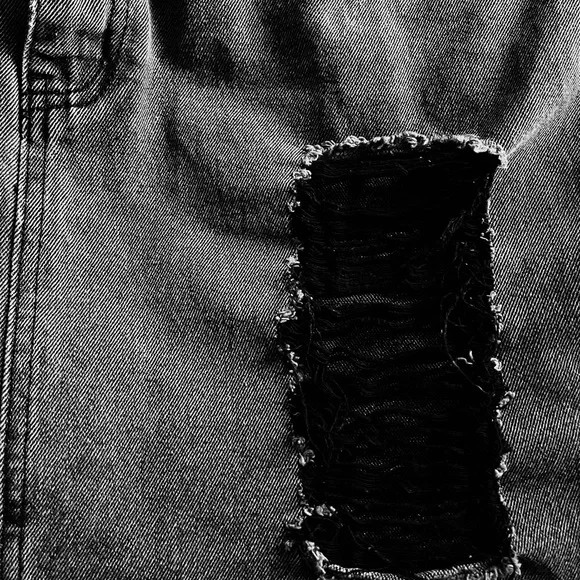 Sz 16 ATMOS&HERE STREETWEAR Gray Denim Urban Mini Skirt Frayed Detail’s - Picture 4 of 5